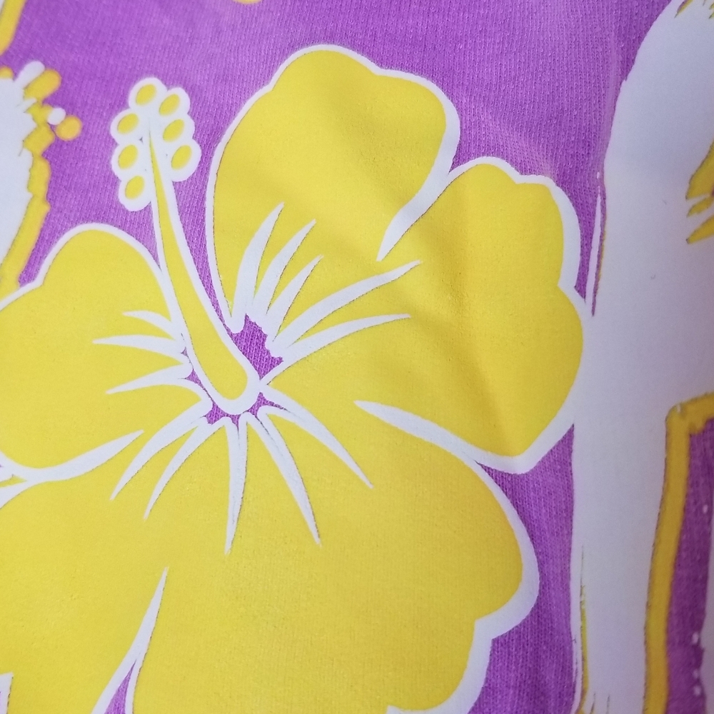 MIAMI STYLE DAYTONA BEACH FLORIDA FLORAL GRAPHIC PRINT LAVENDER SWEATSHIRT M NWT - Picture 6 of 12